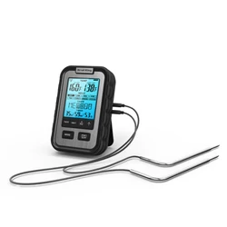 Digitális hús hőmérő, kábeles, 2 db érzékelővel, háttér világítással, grill kiegészítő