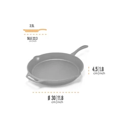 Petromax öntöttvas serpenyő, hosszú nyéllel (Ø 35 cm)