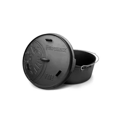 Petromax Dutch Oven, lapos aljú öntöttvas lábas (11,5 liter, Ø 36 cm)