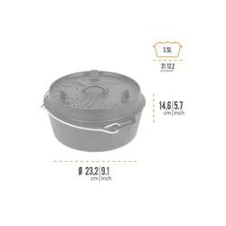 Petromax Dutch Oven, öntöttvas lábas (4 liter, Ø 25 cm)