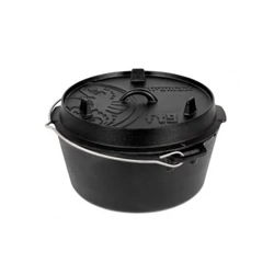 Petromax Dutch Oven, lapos aljú öntöttvas lábas (8 liter, Ø 32 cm)