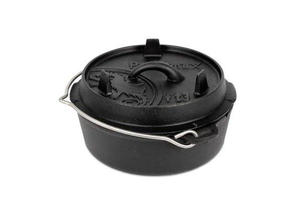 Petromax Dutch Oven, lapos aljú öntöttvas lábas (1,8 liter, Ø 20 cm)