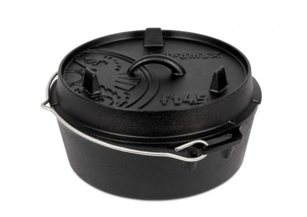 Petromax Dutch Oven, lapos aljú öntöttvas lábas (4 liter, Ø 25 cm)