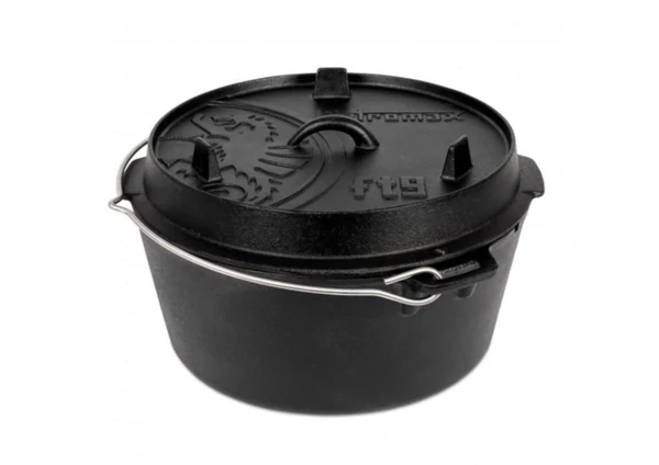 Petromax Dutch Oven, lapos aljú öntöttvas lábas (8 liter, Ø 32 cm)