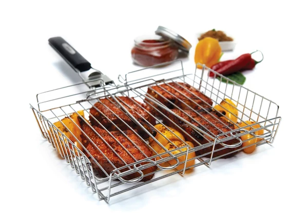 Deluxe rozsdamnetes acél grillkosár , grill eszköz