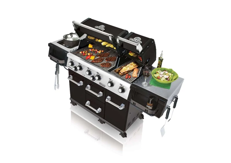 Broil King kerti gázgrill - Imperial 690 Black ételekkel