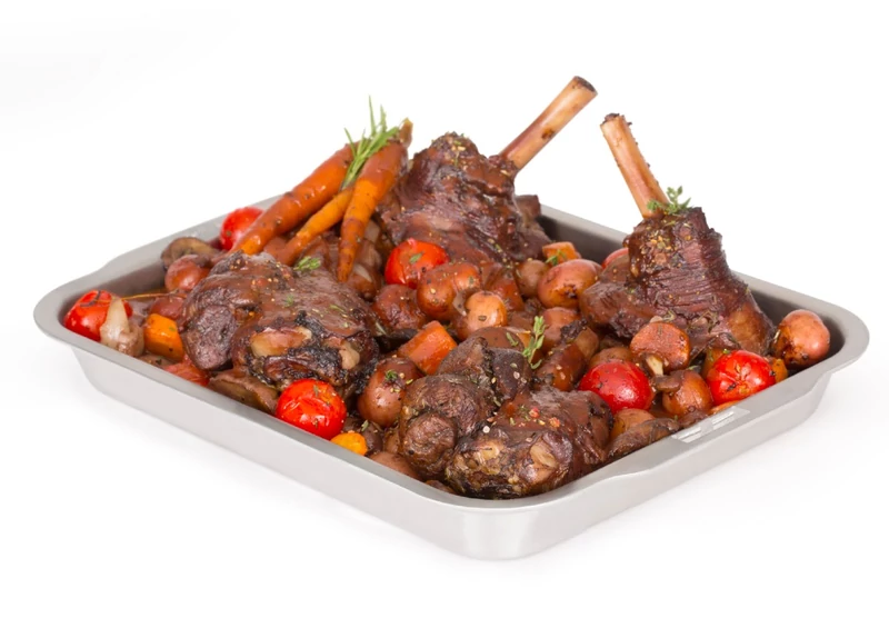 Rozsdamentes sütőtál és csepegtető tálca, grill eszköz