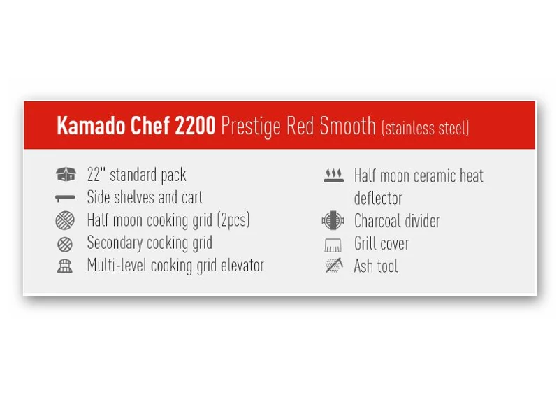Kamado Chef 22 Red - 2022
