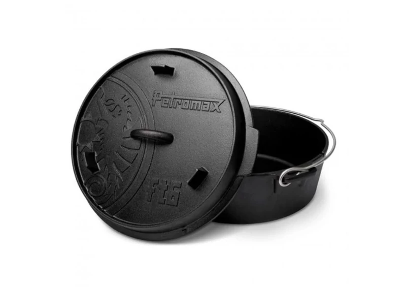 Petromax Dutch Oven, lapos aljú öntöttvas lábas (5,5 liter, Ø 30 cm)