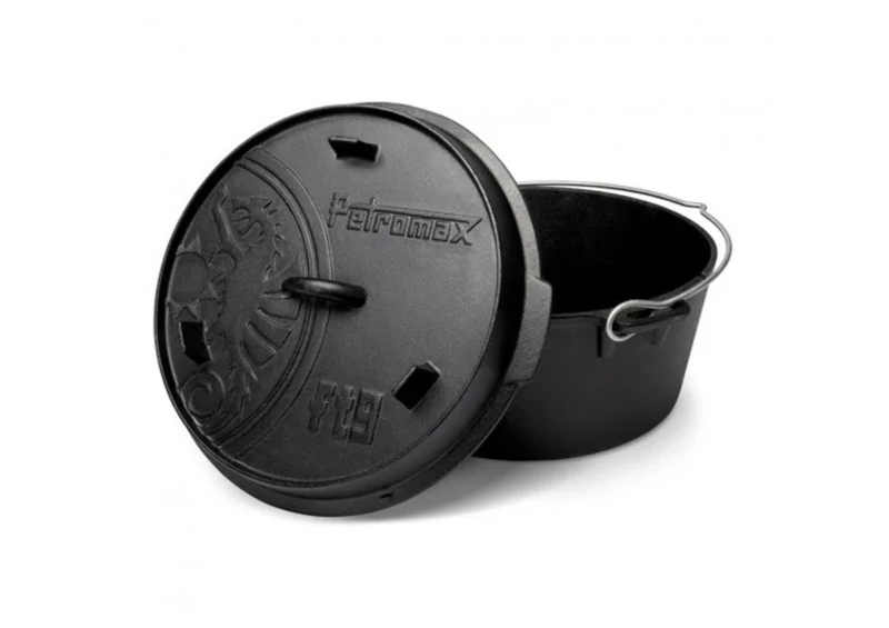 Petromax Dutch Oven, lapos aljú öntöttvas lábas (8 liter, Ø 32 cm)